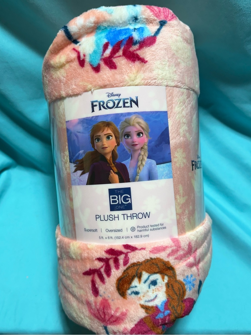 Disney Frozen Plush The Big One Throw Blanket - Pink with Multi-Colored Accents